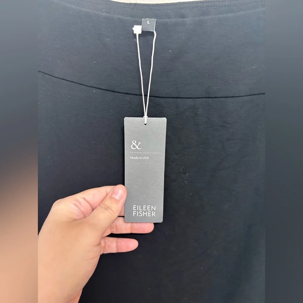 Eileen Fisher Women’s Black C/L Faux Wrap Skirt Size Large - Picture 5 of 9